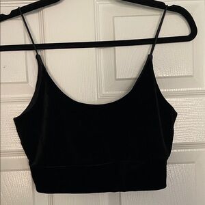 Mango Black Velvet Crop Top